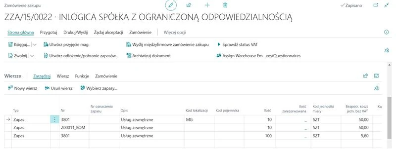 Microsoft Dynamics 365 Business Central - Obsługa podwykonwaców